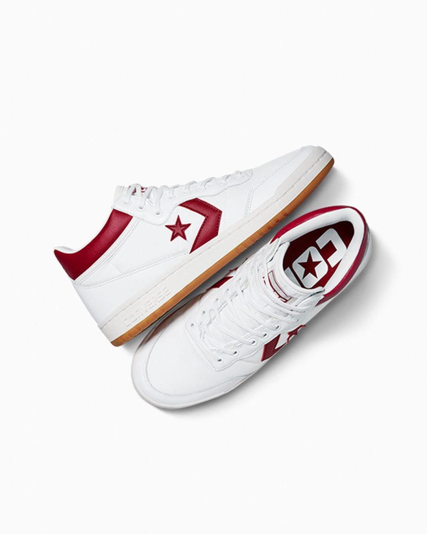 Men's Converse CONS Fastbreak Pro Leather Skate Shoes White / Red / White | AU 3045CT